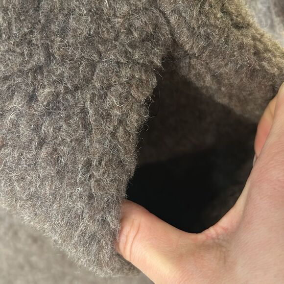 NWT THAKOON Brown Oversized Hooded Wool Blend Long Shearling Coat size XS - Picture 7 of 11